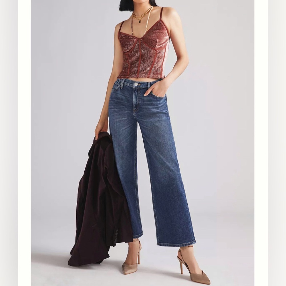 Hudson Rosie High-Rise Wide Leg Jean Dover Wash Size 33